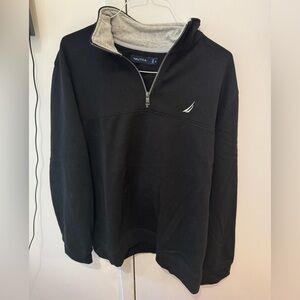 Nautica Black Quarter Zip Sweater Sweatshirt